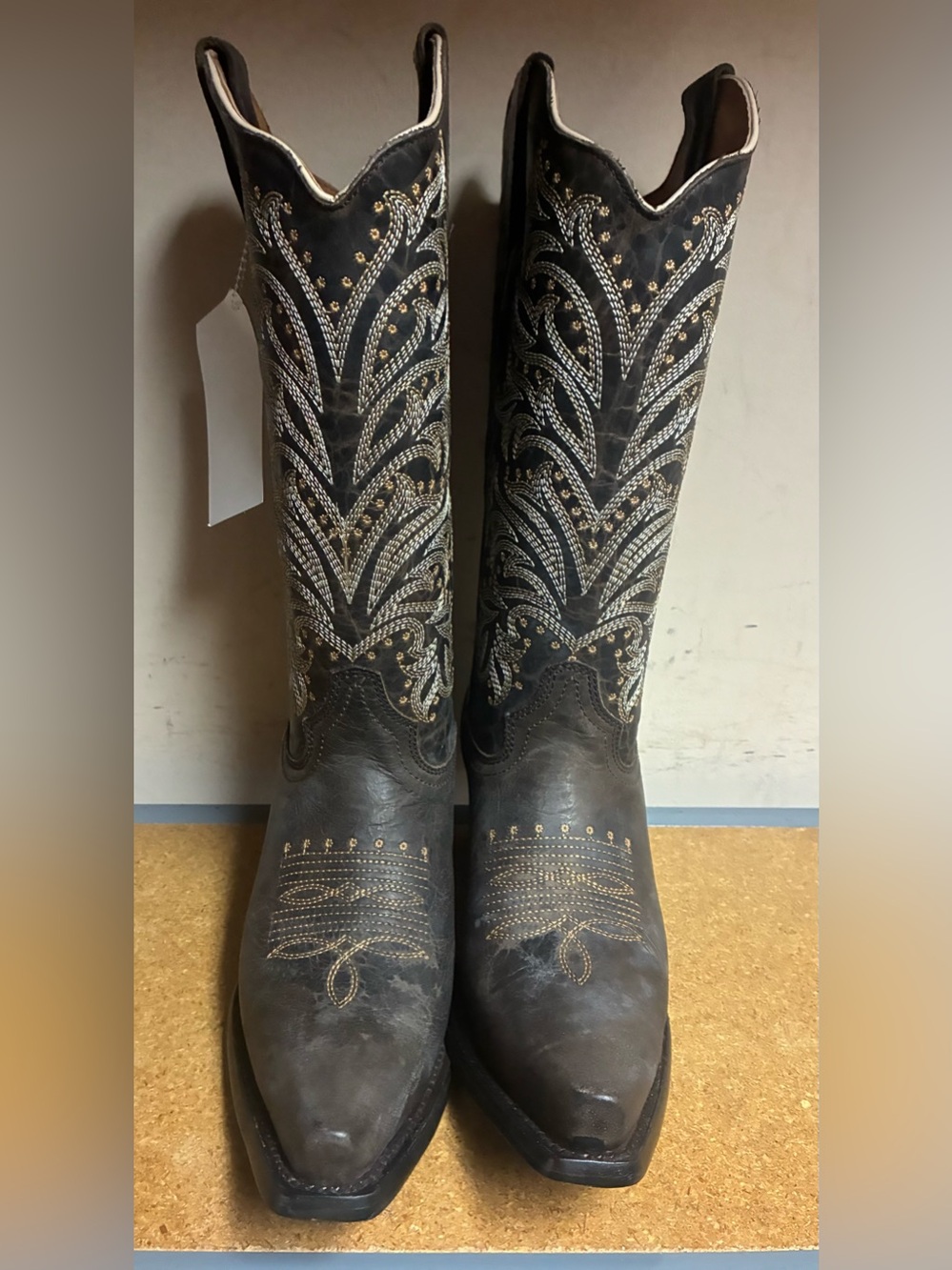 Circle G by Corral L6322 Women’s 8.5M Gray Brown Embroidered Western Cowboy Boot
